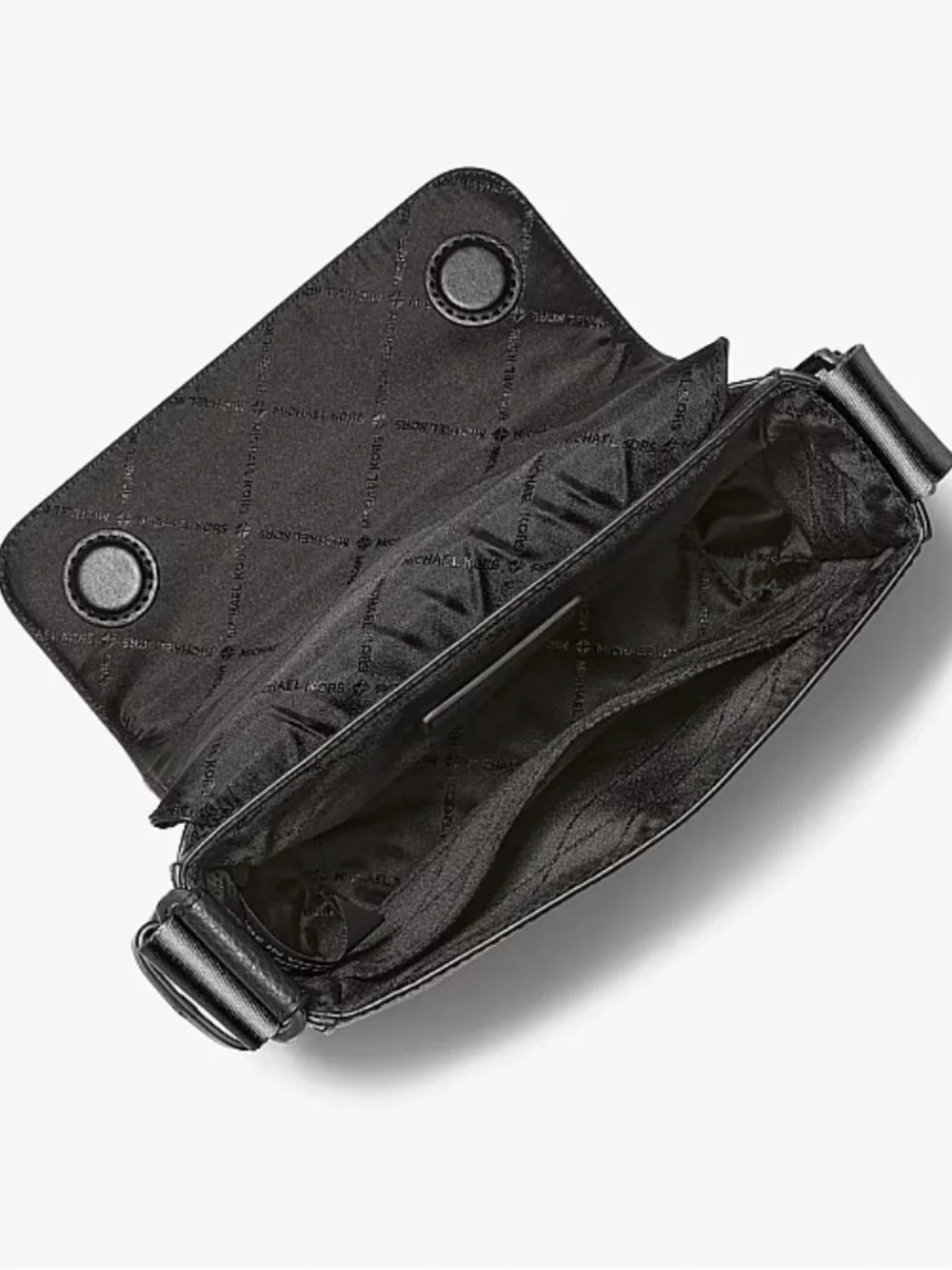 Michael Kors Black Pebbled Leather Logo Shoulder Bag